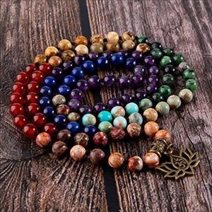 Chakra Mala Beads Bracelet Healing Gems Necklace